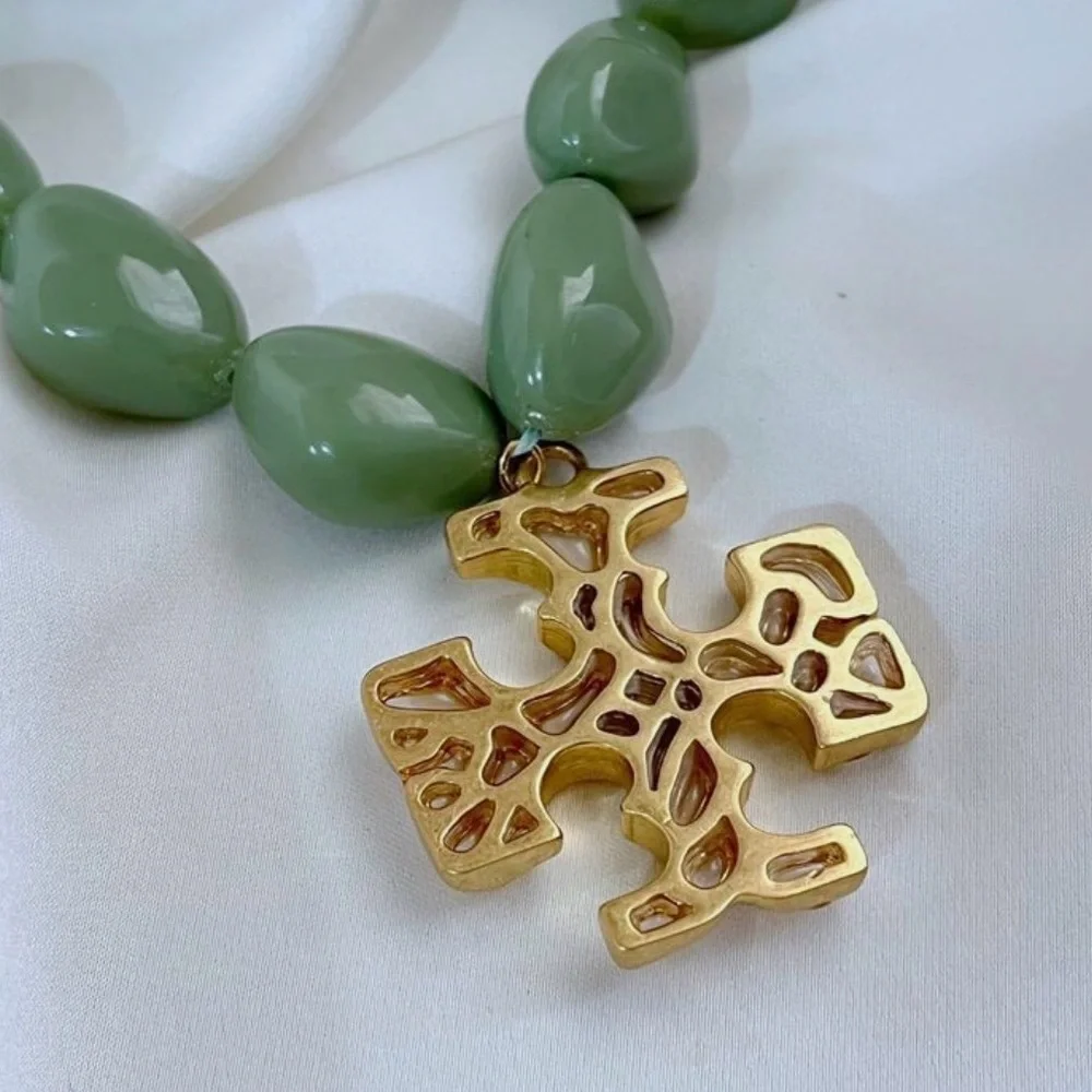 Tory Burch Roxanne Necklace Gold-tone‎ Statement NWT